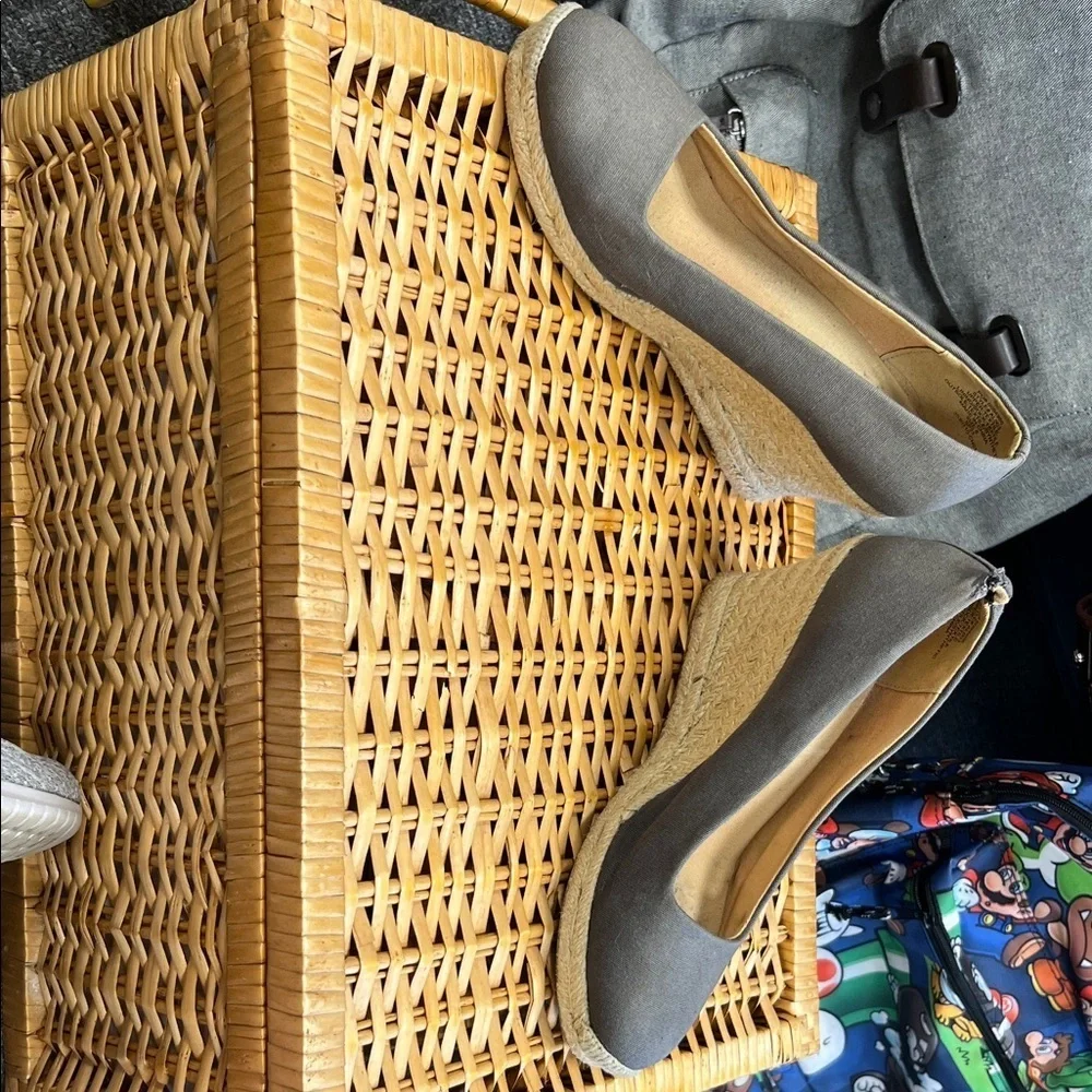 J. Crew Gray Cream Wedges Slip-On Comfort